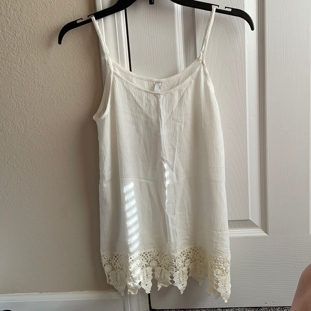 White lace bottom tank top